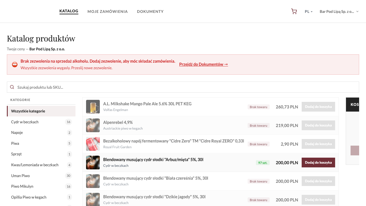 Catalogue Blocked — Licence Expired